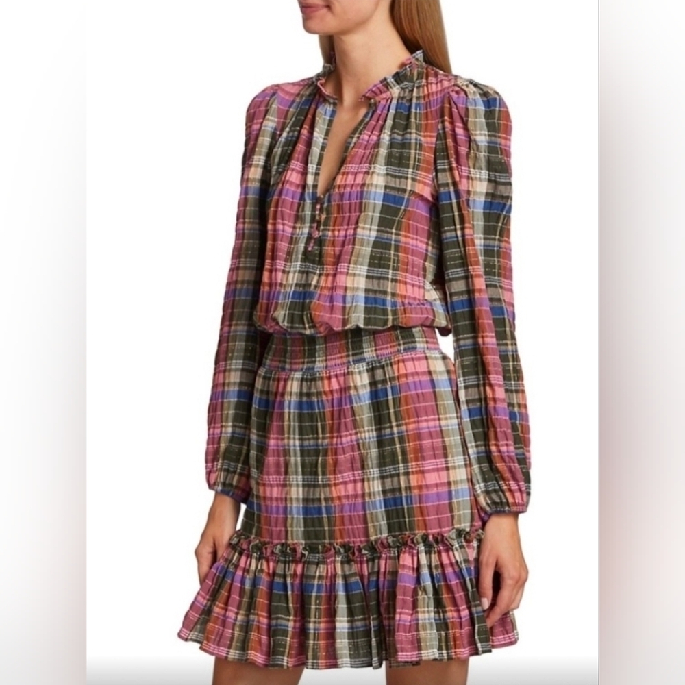 NEW Veronica Beard Jeans Plaid Destiny Prairie Mini Dress -Size 2 Retail: $378